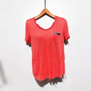 🌻ZYGA LIN'N LAUNDRY Coral Linen Short Sleeve Shirt Size Medium